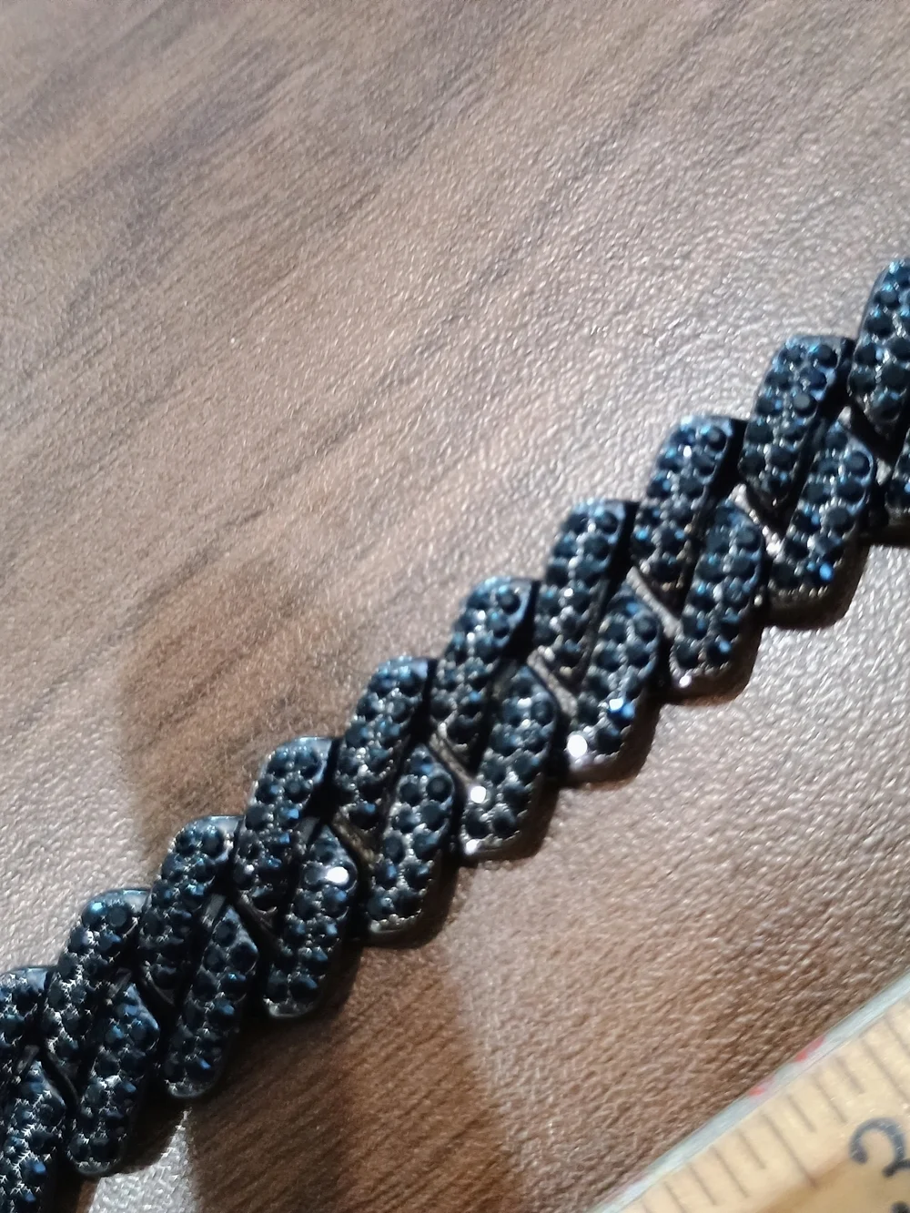 Black Pave Cuban Link Bracelet - Unbranded